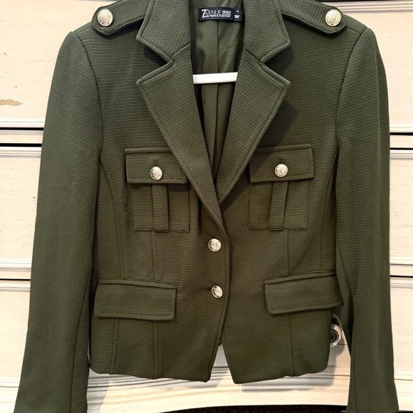 New York & Co. Green Military Blazer - Picture 2 of 10